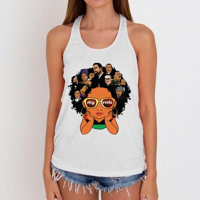 Proud Of My Roots Bhm Black Pride Black Melanin Women's Knotted Racerback Tank