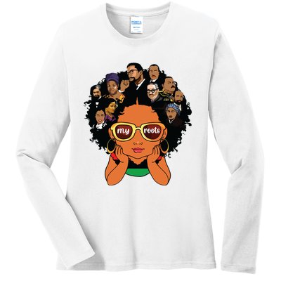 Proud Of My Roots Bhm Black Pride Black Melanin Ladies Long Sleeve Shirt