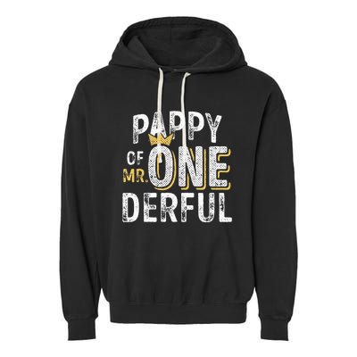 Pappy Of Mr Onederful 1st Birthday First OneDerful Matching Garment-Dyed Fleece Hoodie