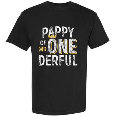 Pappy Of Mr Onederful 1st Birthday First OneDerful Matching Garment-Dyed Heavyweight T-Shirt