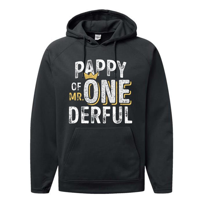 Pappy Of Mr Onederful 1st Birthday First OneDerful Matching Performance Fleece Hoodie