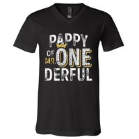 Pappy Of Mr Onederful 1st Birthday First OneDerful Matching V-Neck T-Shirt