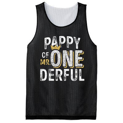 Pappy Of Mr Onederful 1st Birthday First OneDerful Matching Mesh Reversible Basketball Jersey Tank