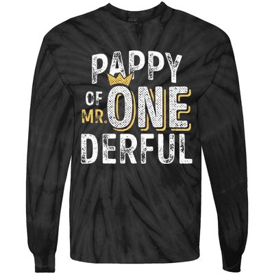 Pappy Of Mr Onederful 1st Birthday First OneDerful Matching Tie-Dye Long Sleeve Shirt