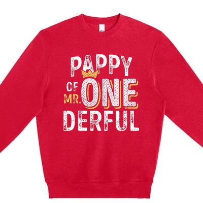 Pappy Of Mr Onederful 1st Birthday First OneDerful Matching Premium Crewneck Sweatshirt