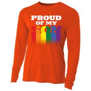 Proud Of My Son Best Mom Ever Motherhood Lgbt Supporter Gift Cooling Performance Long Sleeve Crew