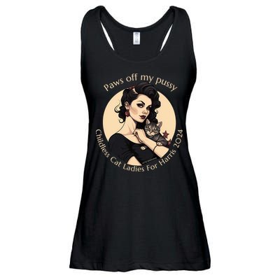 Paws Off My Pussy Childless Cat Ladies For Harris 2024 Ladies Essential Flowy Tank