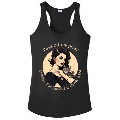 Paws Off My Pussy Childless Cat Ladies For Harris 2024 Ladies PosiCharge Competitor Racerback Tank