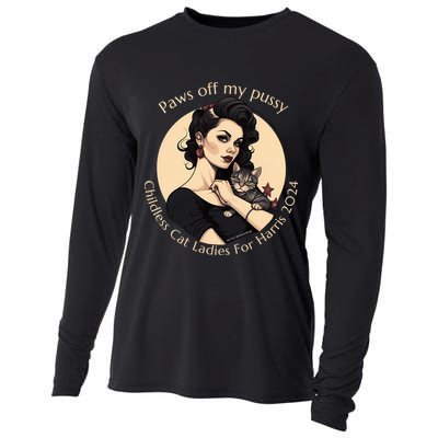 Paws Off My Pussy Childless Cat Ladies For Harris 2024 Cooling Performance Long Sleeve Crew
