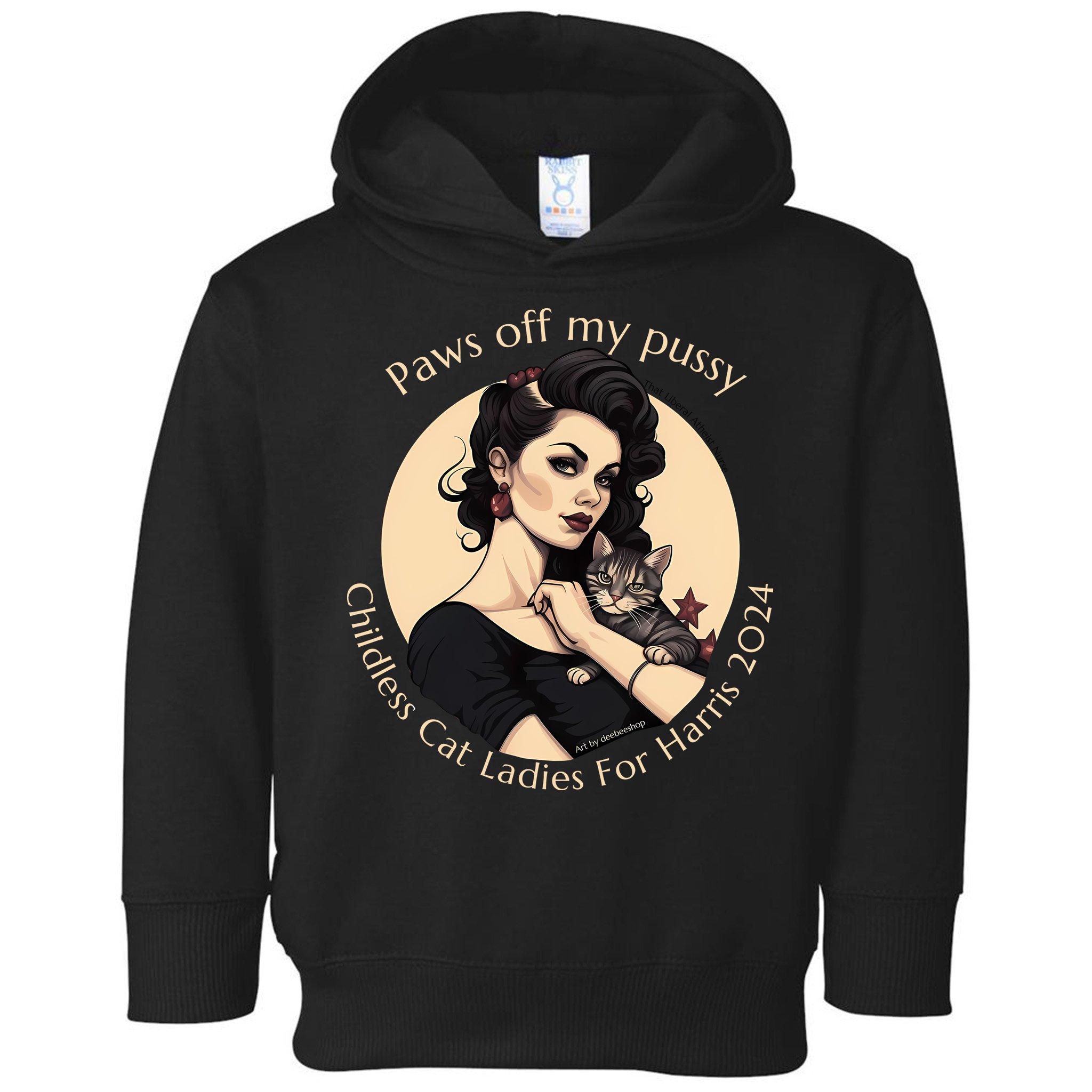 Paws Off My Pussy Childless Cat Ladies For Harris 2024 Toddler Hoodie