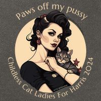 Paws Off My Pussy Childless Cat Ladies For Harris 2024 Cotton Canvas Backpack