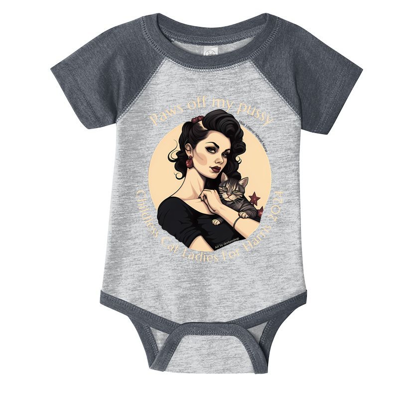 Paws Off My Pussy Childless Cat Ladies For Harris 2024 Infant Baby Jersey Bodysuit