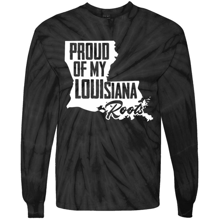 Proud Of My Louisiana Root American Louisiana Crawfish Cajun Tie-Dye Long Sleeve Shirt