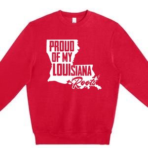 Proud Of My Louisiana Root American Louisiana Crawfish Cajun Premium Crewneck Sweatshirt