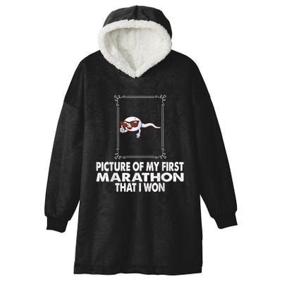 Picture Of My First Marathon That I Won Funny Sperm Hooded Wearable Blanket