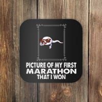 Picture Of My First Marathon That I Won Funny Sperm Coaster