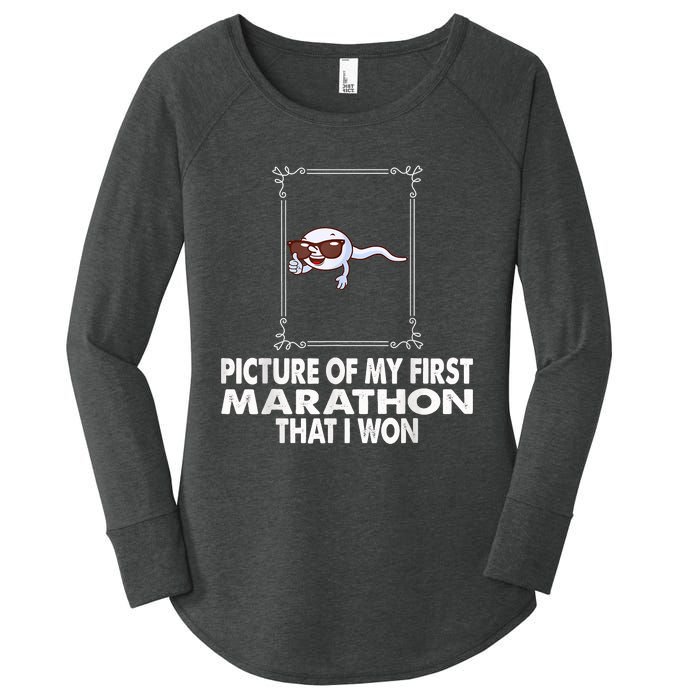 Picture Of My First Marathon That I Won Funny Sperm Women's Perfect Tri Tunic Long Sleeve Shirt