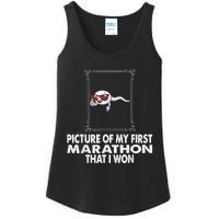 Picture Of My First Marathon That I Won Funny Sperm Ladies Essential Tank