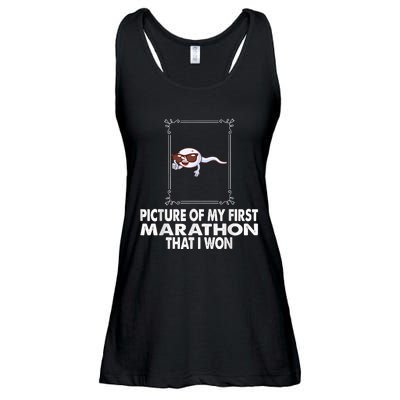 Picture Of My First Marathon That I Won Funny Sperm Ladies Essential Flowy Tank