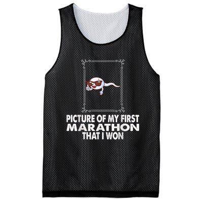 Picture Of My First Marathon That I Won Funny Sperm Mesh Reversible Basketball Jersey Tank