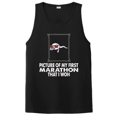 Picture Of My First Marathon That I Won Funny Sperm PosiCharge Competitor Tank