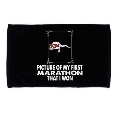 Picture Of My First Marathon That I Won Funny Sperm Microfiber Hand Towel