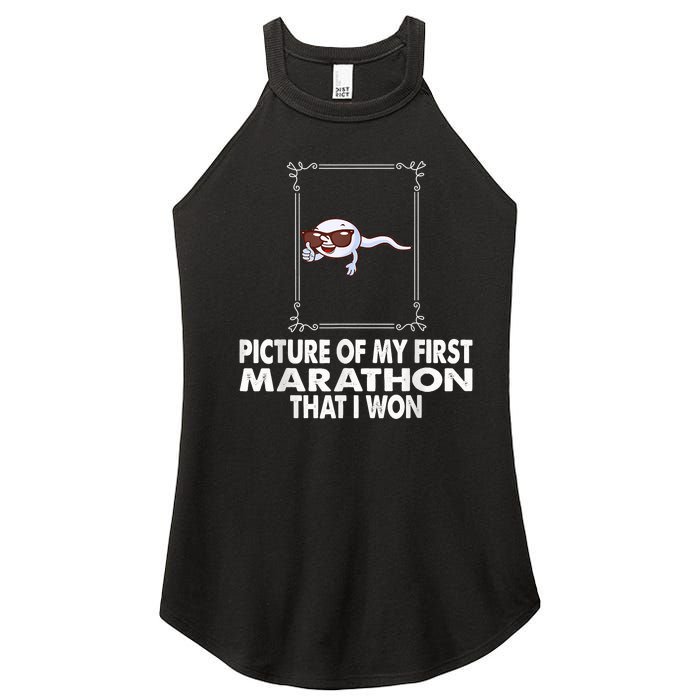 Picture Of My First Marathon That I Won Funny Sperm Women's Perfect Tri Rocker Tank