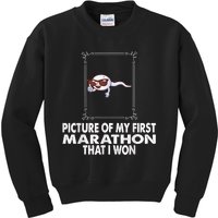 Picture Of My First Marathon That I Won Funny Sperm Kids Sweatshirt