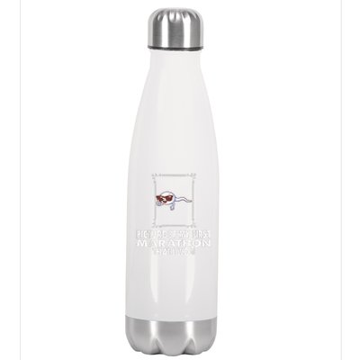 Picture Of My First Marathon That I Won Funny Sperm Stainless Steel Insulated Water Bottle