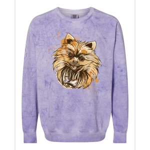 Pomeranian Dog Colorblast Crewneck Sweatshirt