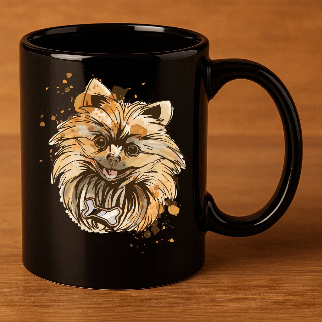 Pomeranian Dog 11oz C Handle Ceramic Mug