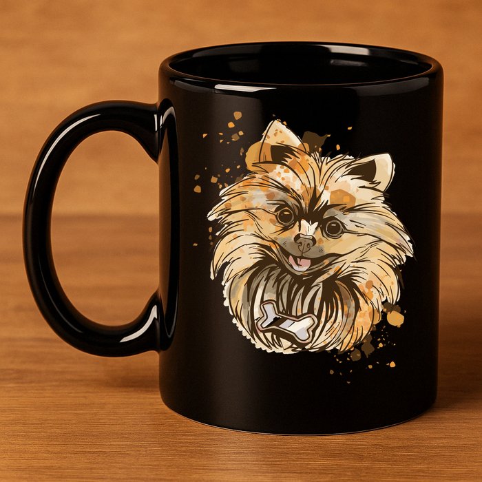 Pomeranian Dog 11oz C Handle Ceramic Mug