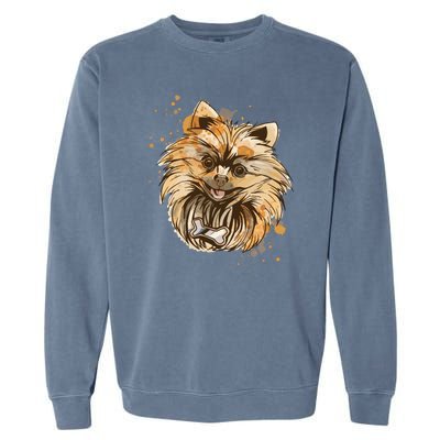 Pomeranian Dog Garment-Dyed Sweatshirt