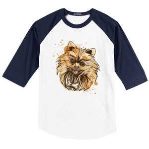 Pomeranian Dog Baseball Sleeve Shirt