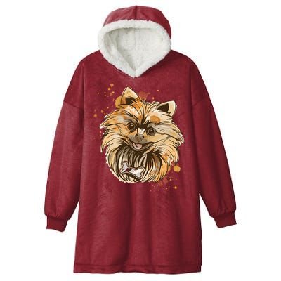 Pomeranian Dog Hooded Wearable Blanket