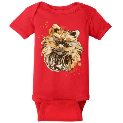 Pomeranian Dog Baby Bodysuit