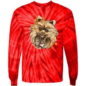 Pomeranian Dog Tie-Dye Long Sleeve Shirt