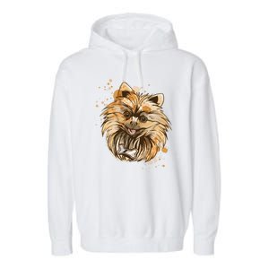 Pomeranian Dog Garment-Dyed Fleece Hoodie