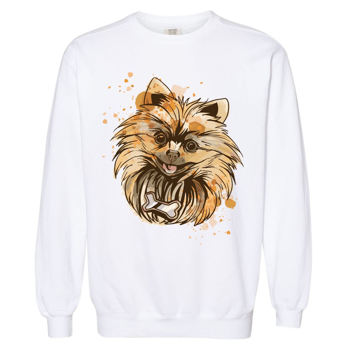Pomeranian Dog Garment-Dyed Sweatshirt