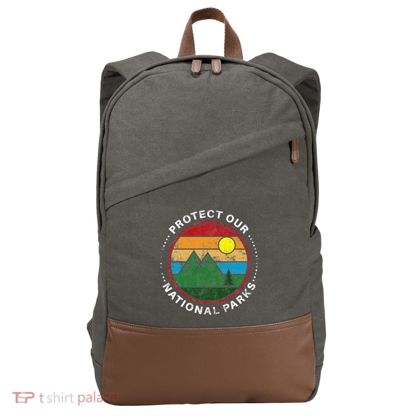 Protect Our National Parks Nature Lover National Parks Cotton Canvas Backpack