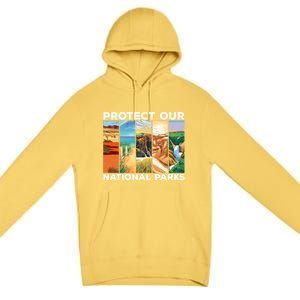 Protect Our National Parks Camping Nature Hiking Outdoor Gift Premium Pullover Hoodie