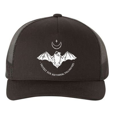 Protect Our Nocturnal Polalinators Bat With Moon Halloween Yupoong Adult 5-Panel Trucker Hat