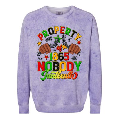 Property Of Nobody Junenth American African Freedom Gift Colorblast Crewneck Sweatshirt