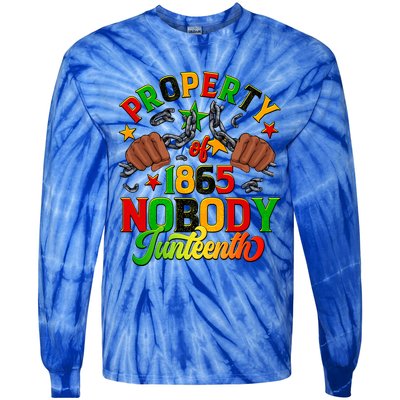 Property Of Nobody Junenth American African Freedom Gift Tie-Dye Long Sleeve Shirt