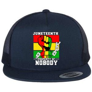 Property Of Nobody Junenth Black History 1865 Freedom Funny Gift Flat Bill Trucker Hat