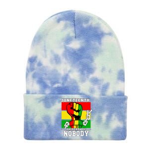 Property Of Nobody Junenth Black History 1865 Freedom Funny Gift Tie Dye 12in Knit Beanie