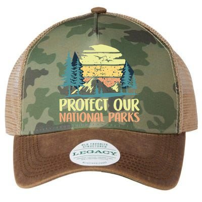 Protect Our National Parks Vintage Outdoor Camping Gift Legacy Tie Dye Trucker Hat