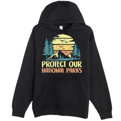 Protect Our National Parks Vintage Outdoor Camping Gift Premium Pullover Hoodie