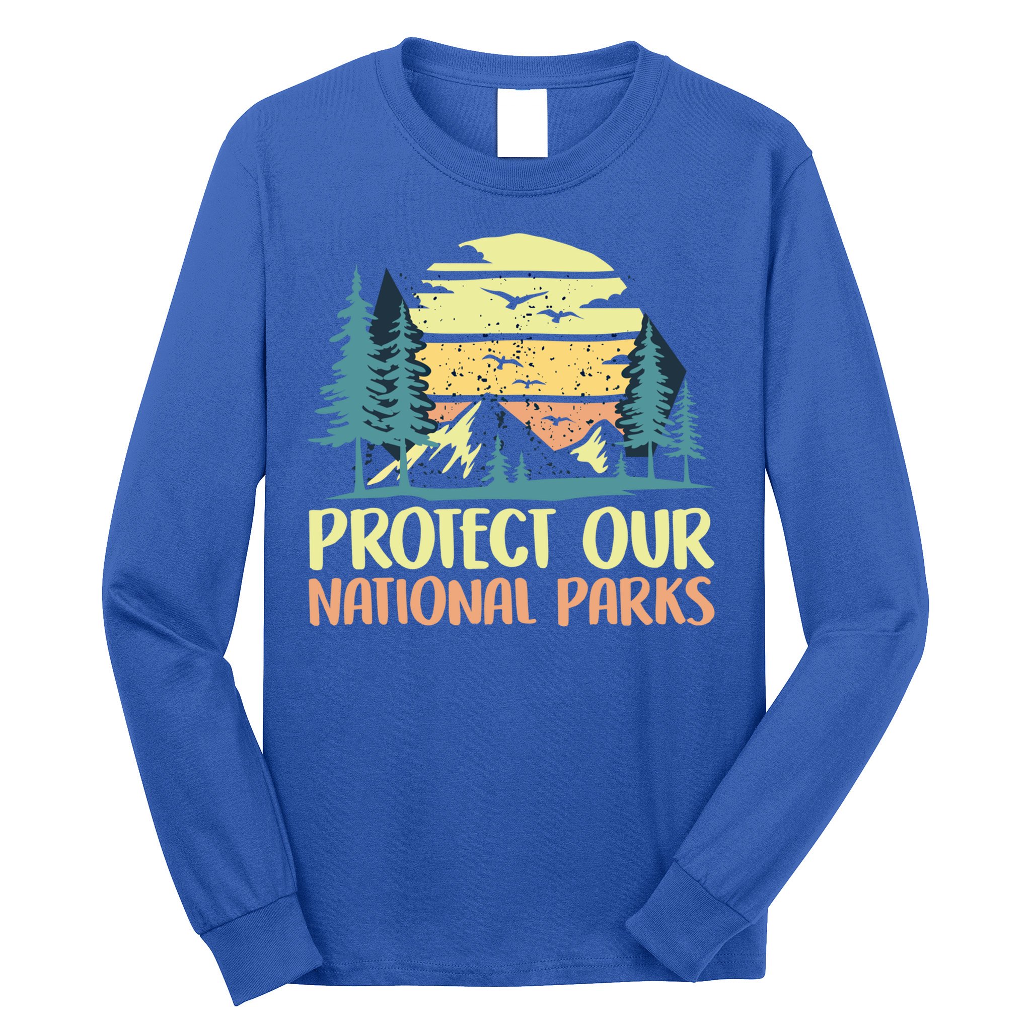 Protect Our National Parks Vintage Outdoor Camping Gift Long Sleeve Shirt