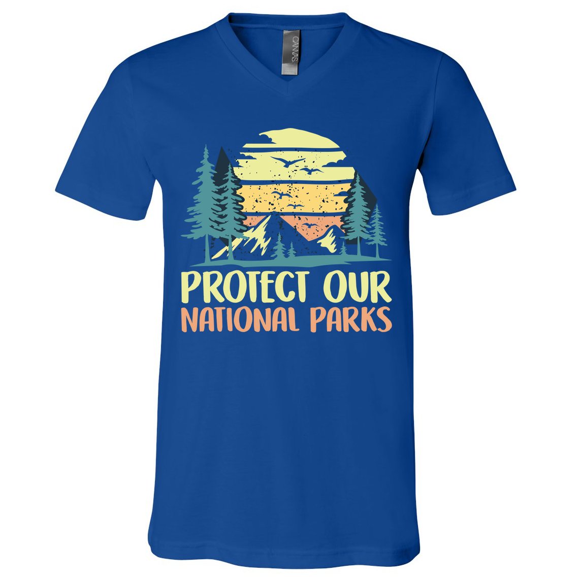 Protect Our National Parks Vintage Outdoor Camping Gift V-Neck T-Shirt